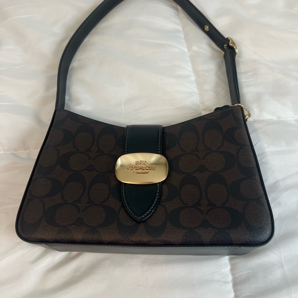 Coach Brown and Black Classic Shoulder Bag